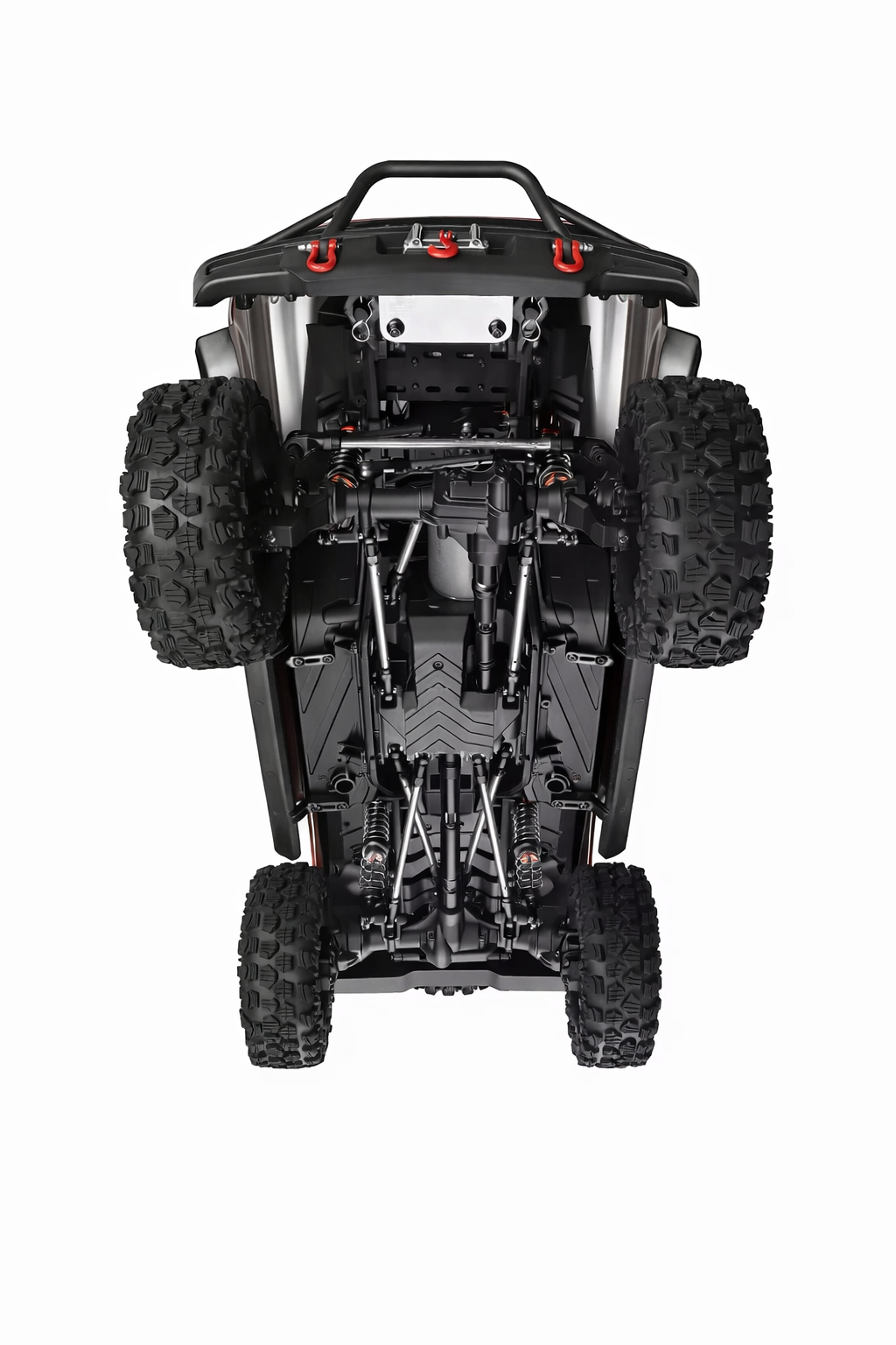 1/10 RC Bronco Rock Crawler Upgraded Version – Bordeaux / Grey, Portal Axles, High-Low Gear,Winch,Full lights