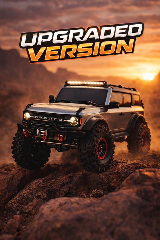 1/10 RC Bronco Rock Crawler Upgraded Version – Bordeaux / Grey, Portal Axles, High-Low Gear,Winch,Full lights