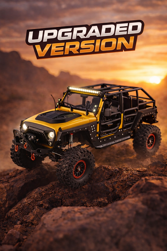 1/10 Scale Rock Crawler Wrangler Hard Body Convertible,Portal Axles, High-Low Gear,Winch,Full lights